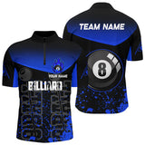 Maxcorners Blue Fire 8 Ball Pool Billiard Personalized Name 3D Shirt