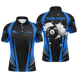 Maxcorners Personalized Paint Billiard Balls Black Blue 3D Polo Shirts