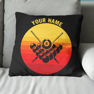 Personalized Vintage Sunset Billiard 8 Ball Pillow Custom Billiard Gifts