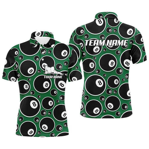 MaxCorners Billiard Pool 8 Ball Pattern Customized Name, Team Name 3D Polo Shirt