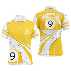Maxcorners 9 Ball Pool Yellow White Billiard Billiard Pool Team Jerseys Polo & 1/4 Zip