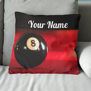 Personalized Billiard 8 Ball Pillow, Custom Throw Pillow Billiards Gifts