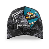 Maxcorners Billiard Grey Grunge Personalized Name 3D Cap