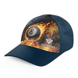 Maxcorners Billiard Fire And Water 8 Ball Personalized Name 3D Cap