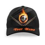 Maxcorners Billiard Flame 8 Ball Personalized Name 3D Cap