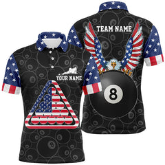Maxcorners 8 Ball Pool US Flag Billiard Personalized Name Unisex Shirt