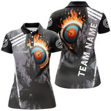 Maxcorners Personalized Fire Target Archery 3D Polo Shirts For Men, Custom Archery Bow And Arrow Team Jerseys