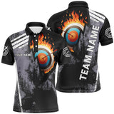 Maxcorners Personalized Fire Target Archery 3D Polo Shirts For Men, Custom Archery Bow And Arrow Team Jerseys