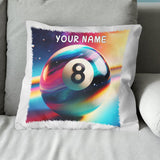 Personalized Colorful 8 Ball Billiard Throw Pillow Custom Billiard Gifts