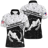 Maxcorners Personalized 8 Ball Pattern Billiard Polo Shirts