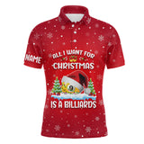 Maxcorners Personalized All I Want For Christmas Is A Billiards Polo Shirts