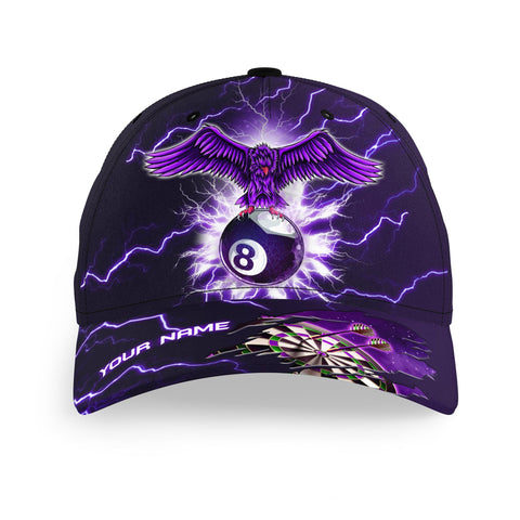 Maxcorners Darts  Thunder Purple Eagle Personalized Name 3D Cap