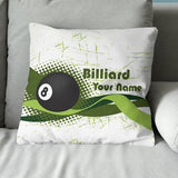 Personalized Green 8 Ball Billiards Pillow Custom Gifts For Pool Players