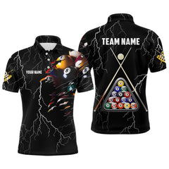 Maxcorners Personalized Billiard Balls 3D Polo Shirts For Men, Custom Player Billiards Pool Jerseys