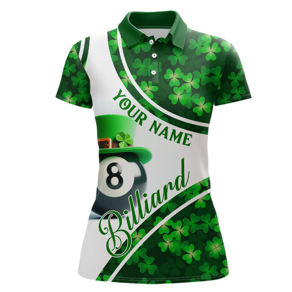 Maxcorners St Patrick'S Day Billiard 8 Ball 3D Polo Shirts For Men