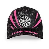 Maxcorners Darts Pink Glass Break Personalized Name 3D Cap