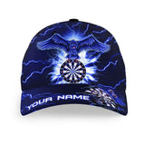 Maxcorners Darts Thunder Blue Eagle Personalized Name 3D Cap