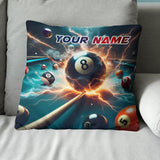 Personalized Thunder Lightning 8 Ball Billiard 3D Pillow Top Pillow Gift