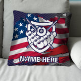 Maxcorners Personalized US Flag Billiards 8 Ball Throw Pillow