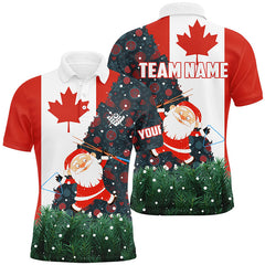 Maxcorners Funny Christmas Santa And Billiard Canada Flag Personalized Name 3D Shirt