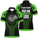 Personalized Put Me Down For 100 Black Green Men Darts Polo Shirts