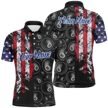 Maxcorners Black Red 3D Pattern Billiard Personalized Name Unisex Shirt