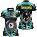 Maxcorners Personalized 8 Ball Billiard Jersey 3D Polo Shirts Custom Team Name Billiard Jerseys For Men And Women