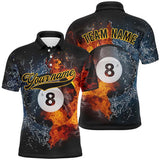 Maxcorners Water And Fire Billiard Personalized Name 3D Shirt