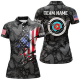 Maxcorners Personalized Christmas Usa Flag Archery Men Polo Shirts Custom Merry Christmas Shirts For Archer