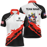 Maxcorners Billiard Jerseys For Men Custom Polo & Quarter-Zip Billiard Shirts, Team Pooler Short Sleeve |Red