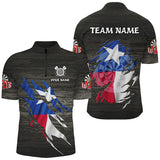 Maxcorners Darts Grey Grunge Texas Flag Customized Name, Team Name 3D Polo Shirt