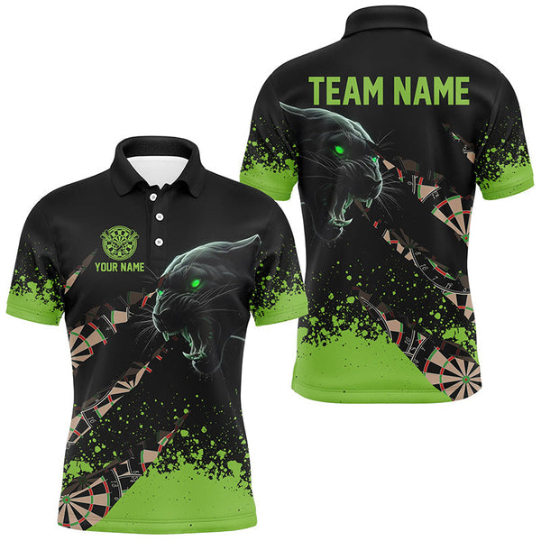 Maxcorners Green Grunge Panther Darts Jersey Customized Name, Team Name 3D Shirt