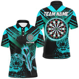 Maxcorners Turquoise Arrow Fire Tiger Darts Jersey Customized Name, Team Name 3D Shirt
