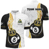 Maxcorners Personalized 8 Ball Pool Crown Billiard Shirts For Men Custom Pool Jerseys Billiard Team Shirts