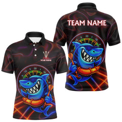 Maxxcorners Personalized Neon Funny Shark Darts Shirt For Men Custom Darts Team Jersey Outfit, Darts Gifts MT0307