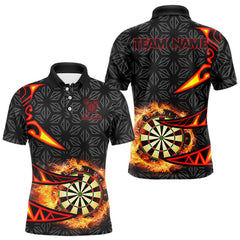 Maxxcorners Personalized Fire Flame Dartboard Geometric Pattern Darts Shirt For Men, Custom Darts Team Jerseys MT0307