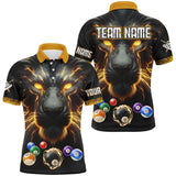 Maxcorners Personalized Lion Billiard Shirts For Men Custom 3D Printed Billiard Balls Team Jerseys Uniform