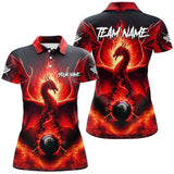 Maxcorners Personalized Red Dragon 8 Ball Pool Fire Flame Men Billiard Shirts Team League Billiard Jerseys LM0706