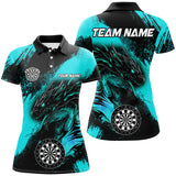 Maxcorners Turquoise Grunge Custom Dragon Darts Jersey Customized Name, Team Name 3D Shirt