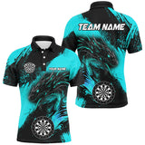 Maxcorners Turquoise Grunge Custom Dragon Darts Jersey Customized Name, Team Name 3D Shirt