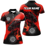 Maxcorners Red Grunge Custom Dragon Darts Jersey Customized Name, Team Name 3D Shirt