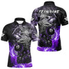 Maxcorners Personalized Purple 8 Ball Pool Wolf And Skull Billiard Shirt For Men, Smoke Billiard Team Jerseys LM1506