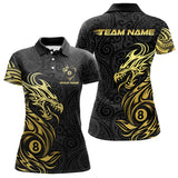 Maxcorners Personalized Black And Gold Tribal Dragon Billiard Shirt For Men Custom 8 Ball Pool Team Jerseys LM1506