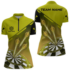 Maxcorners Personalized Yellow Dart Jerseys Polo & Quarter Zip Shirt For Men Custom Dart Shirts Team Uniform MT0609