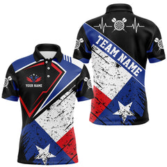Maxcorners Personalized Grunge Texas Flag Darts Shirt For Men Custom Patriotic Texas Darts Team Jersey LM0412