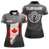 Maxcorners Personalized Grunge Canada Archery Men Polo Shirts, Custom Canadian Flag Shirts For Archers