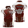 Maxcorners Personalized Wine Red And White Dart Shirts For Men Custom Team Darts Jerseys Polo & Quarter Zip