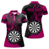 Maxcorners Personalized Pink Darts Fire Polo Shirts Best Custom Darts Shirts For Women Darts Team Jerseys