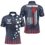 Maxcorners Personalized American Flag Navy Blue Darts Shirt For Men Custom Patriotic Darts Team Jerseys TU0807