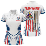 Maxcorners Patriotic American Flag 8 Ball Billiard Shirt For Men Custom Pool Team Jerseys Polo & Quarter Zip MT0609